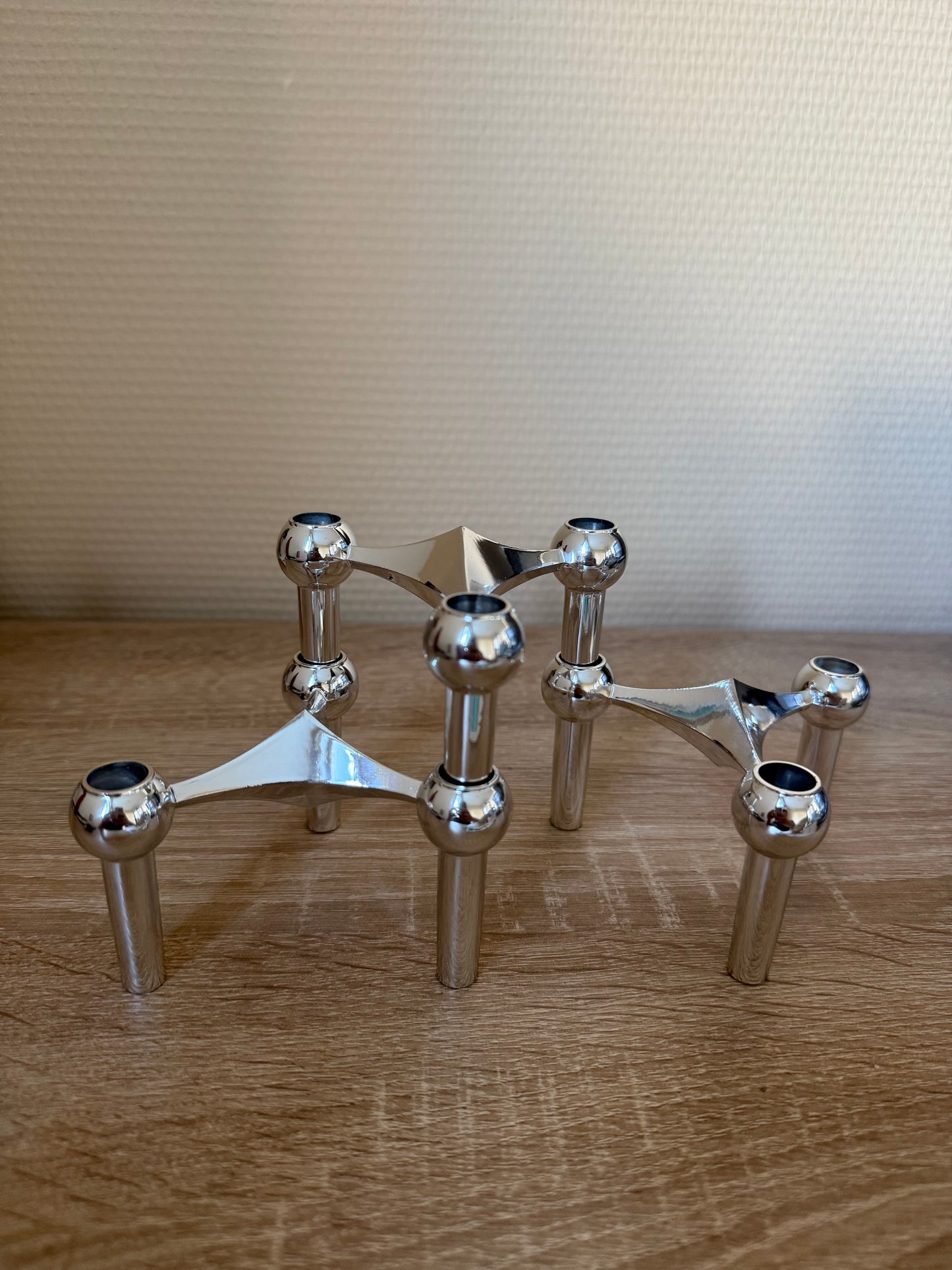 Modular Chrome Candle Holders - Mid-Century - Modern Style