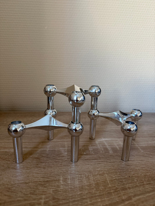 Modular Chrome Candle Holders - Mid-Century - Modern Style